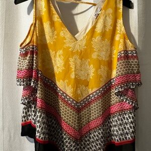 DR2 Yellow and Pink Patterned Blouse
